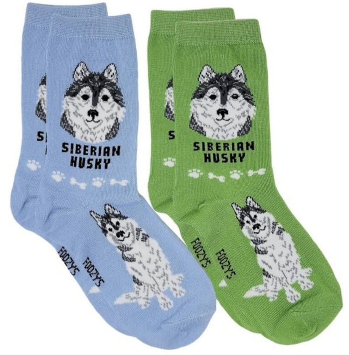 FOOZYS Brand Ladies 2 Pair Of SIBERIAN HUSKY Socks