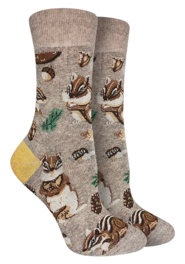CHIPMUNK Ladies Socks With Acorns & Pine Cones GOOD LUCK SOCK Brand