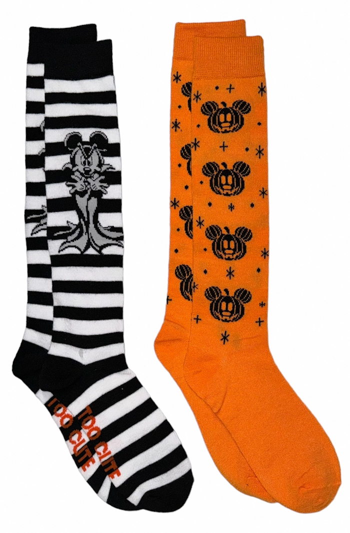 DISNEY Ladies HALLOWEEN 2 Pair of Knee High Socks ‘TOO CUTE TO SPOOK’