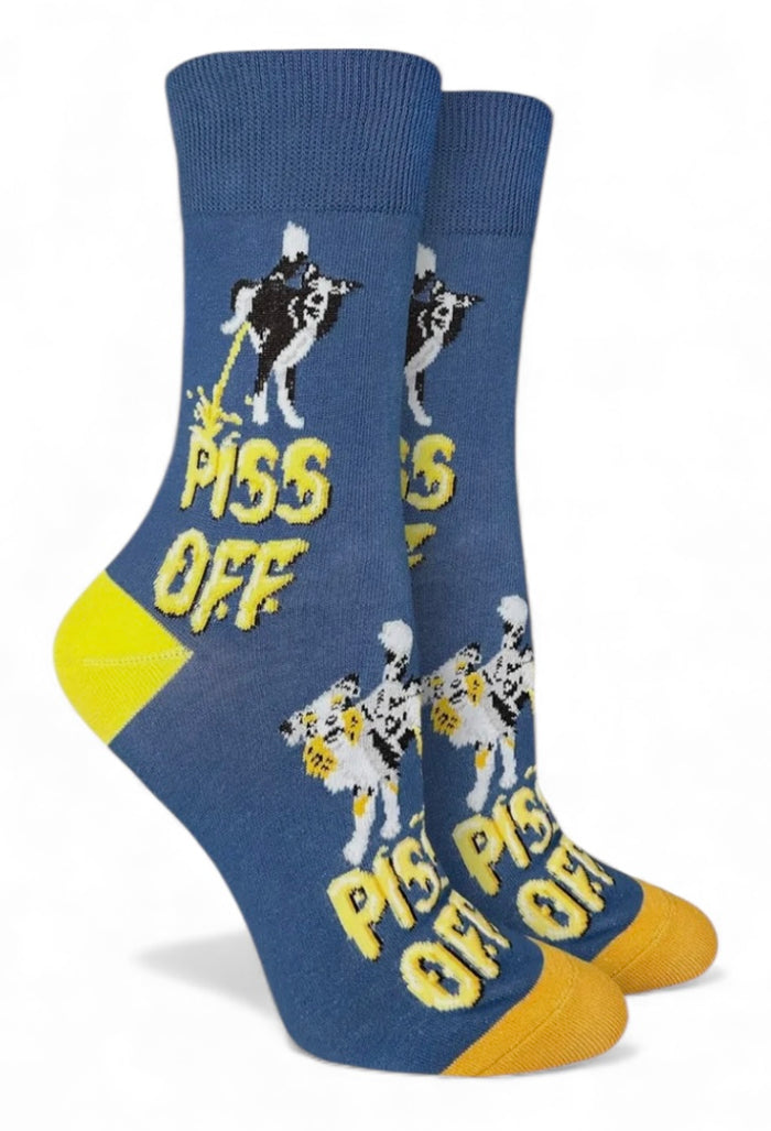 PISS OFF Ladies Dog Pissing Socks Good Luck Sock Brand