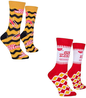 NISSIN CUP NOODLES Unisex 2 Pair Of Socks ODD SOX Brand - Novelty Socks for Less