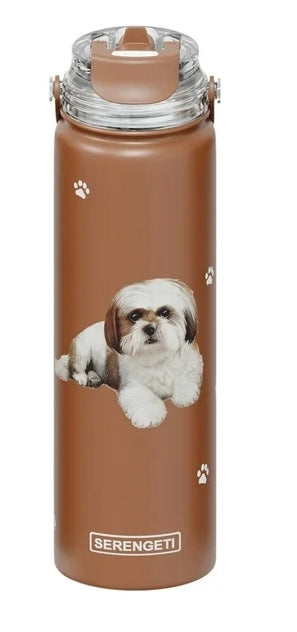 BEIGE SHIH TZU Dog Stainless Steel 24 Oz. Water Bottle By E&S Pets