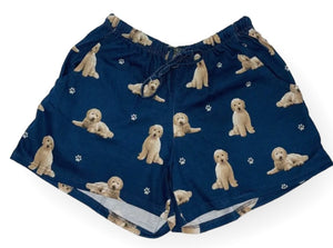 COMFIES LOUNGE PJ SHORTS Ladies GOLDENDOODLE Dog By E&S PETS - Novelty Socks And Slippers