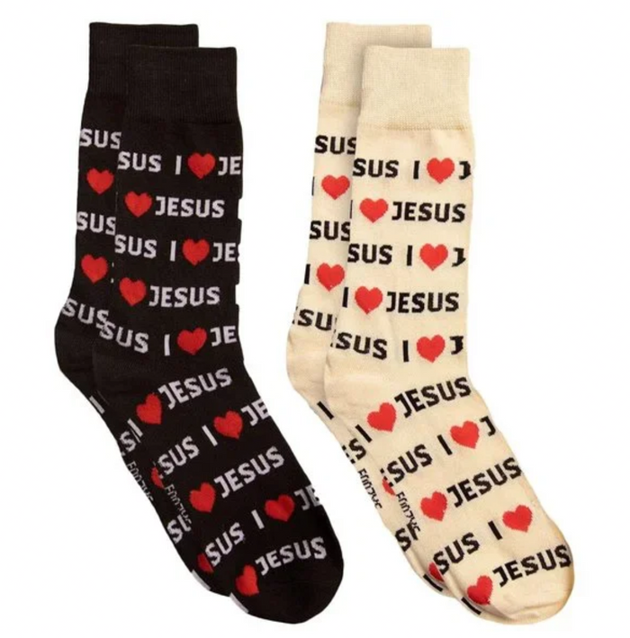 FOOZYS Brand Men’s 2 Pair of I LOVE JESUS Socks