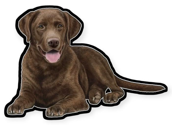 CHOCOLATE LABRADOR Dog Vinyl Sticker By E&S Pets