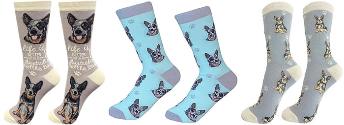 AUSTRALIAN CATTLE Dog Unisex Socks By E&S Pets (Choose SOCK DADDY, HAPPY TAILS, LIFE IS BETTER)