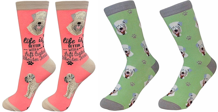 SOFT COATED WHEATEN TERRIER DOG Unisex Socks By E&S Pets CHOOSE SOCK DADDY, LIFE IS BETTER