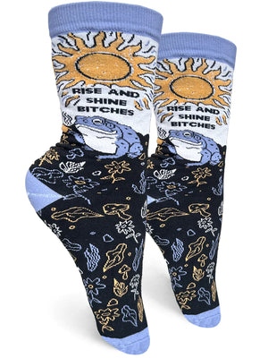 GROOVY THINGS Brand Ladies RISE & SHINE BITCHES Socks - Novelty Socks And Slippers