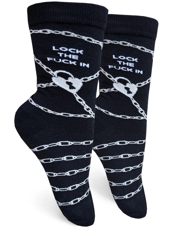 LOCK THE FUCK IN Ladies Socks GROOVY THINGS Brand