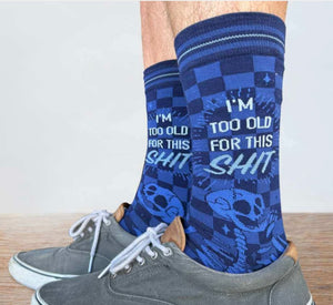 GROOVY THINGS Co. Brand Men’s BIRTHDAY Socks ‘I’M TOO OLD FOR THIS SHIT’ - Novelty Socks And Slippers