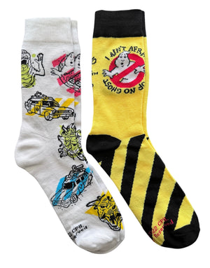 GHOSTBUSTERS Movie Unisex 2 Pair Of Socks 'I AIN'T AFRAID OF NO GHOST' ODD SOX Brand - Novelty Socks And Slippers