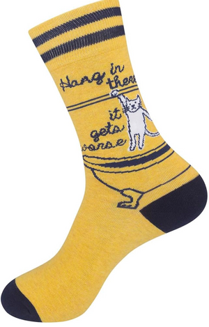 FUNATIC Brand Unisex CAT Socks HANG IN THERE IT GETS WORSE’