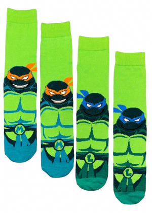 TEENAGE MUTANT NINJA TURTLES Men’s 2 Pair Of Socks MICHAELANGELO, LEONARDO - Novelty Socks And Slippers