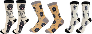 BLACK LABRADOODLE Dog Unisex Socks By E&S Pets CHOOSE SOCK DADDY, HAPPY TAILS, LIFE IS BETTER - Novelty Socks for Less