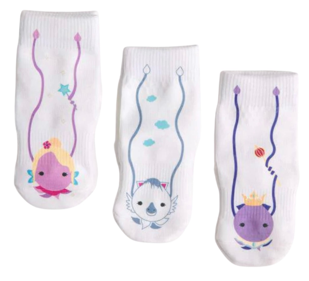 SQUID SOCKS Brand Unisex INFANT/TODDLER 3 Pair Of STAY ON Socks ‘CORA COLLECTION’ - Novelty Socks And Slippers