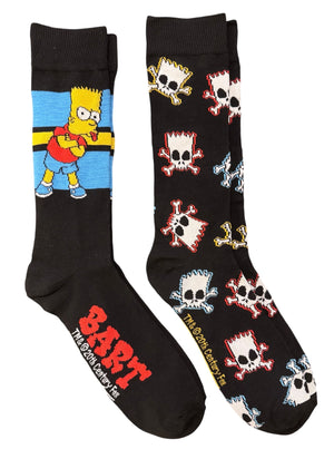 THE SIMPSONS Men’s 2 Pair Of BART SIMPSON Socks - Novelty Socks And Slippers