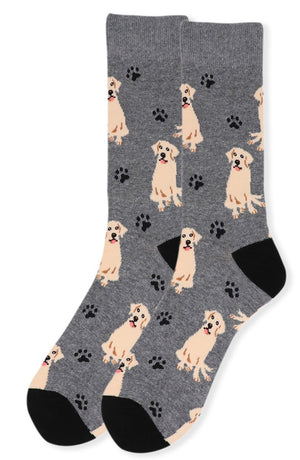 PARQUET BRAND MEN’S GOLDEN RETRIEVER DOG SOCKS (CHOOSE COLOR)