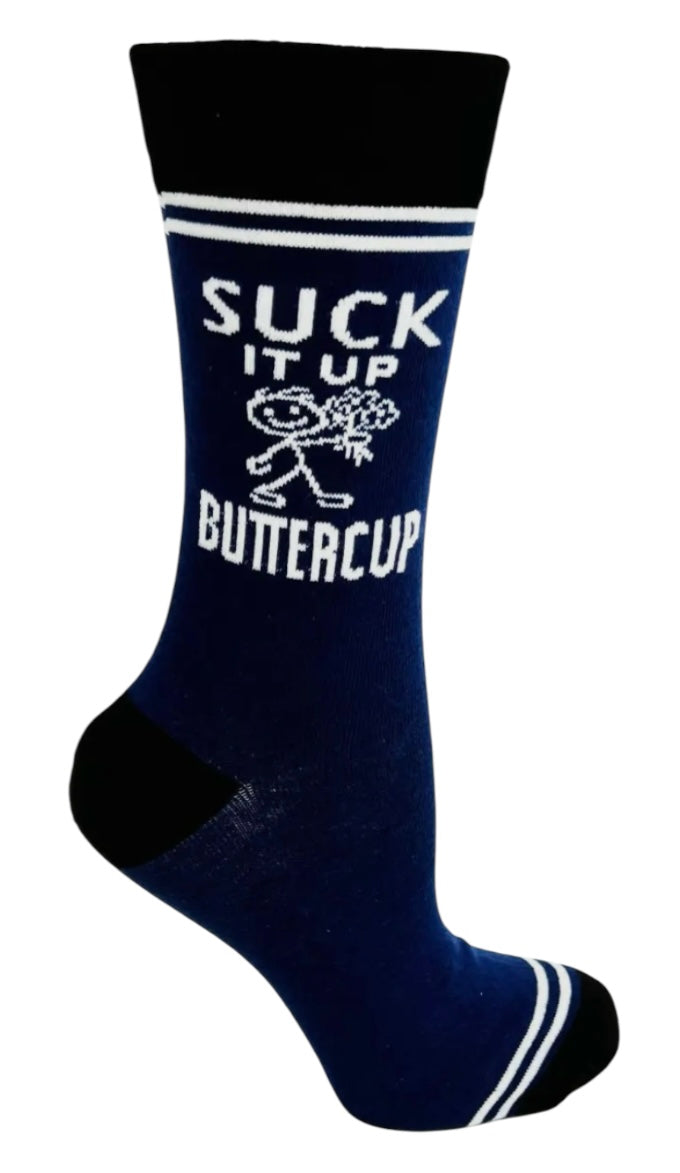 HEY NOW Brand By Fabdaz Unisex SUCK IT UP BUTTERCUP Socks