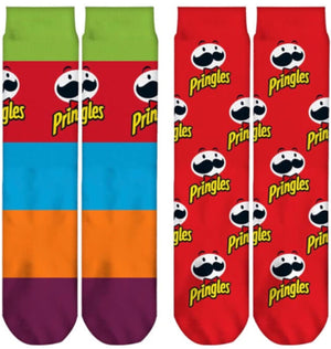 PRINGLES POTATO CHIPS Unisex 2 Pair Of Socks ODD SOX Brand - Novelty Socks for Less