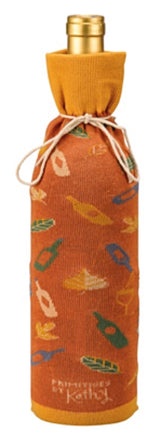 PRIMITIVES BY KATHY ALCOHOL WINE BOTTLE SOCK ‘THANKFUL FOR WINE LOTS OF WINE’ - Novelty Socks for Less