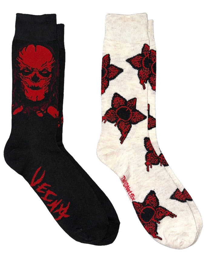 NETFLIX STRANGER THINGS Men’s 2 Pair Of Socks VECNA, DEMOGORGON