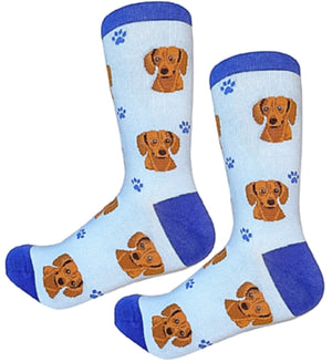 RED DACHSHUND Dog Unisex Socks By E&S Pets - Novelty Socks for Less