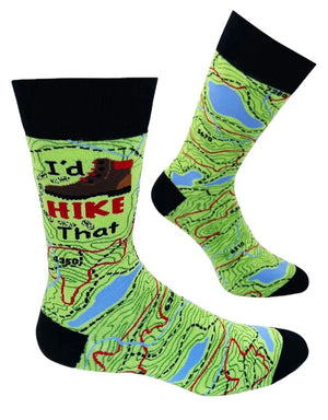 FABDAZ Brand Men’s HIKING Socks ‘I’D HIKE THAT’ - Novelty Socks And Slippers