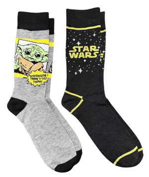STAR WARS THE MANDALORIAN Men’s 2 Pair Of Socks STRONGER THAN YOU THINK’ - Novelty Socks And Slippers