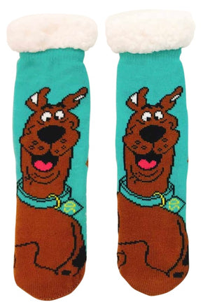 SCOOBY-DOO Ladies Sherpa Lined Gripper Bottom Slipper Socks - Novelty Socks And Slippers