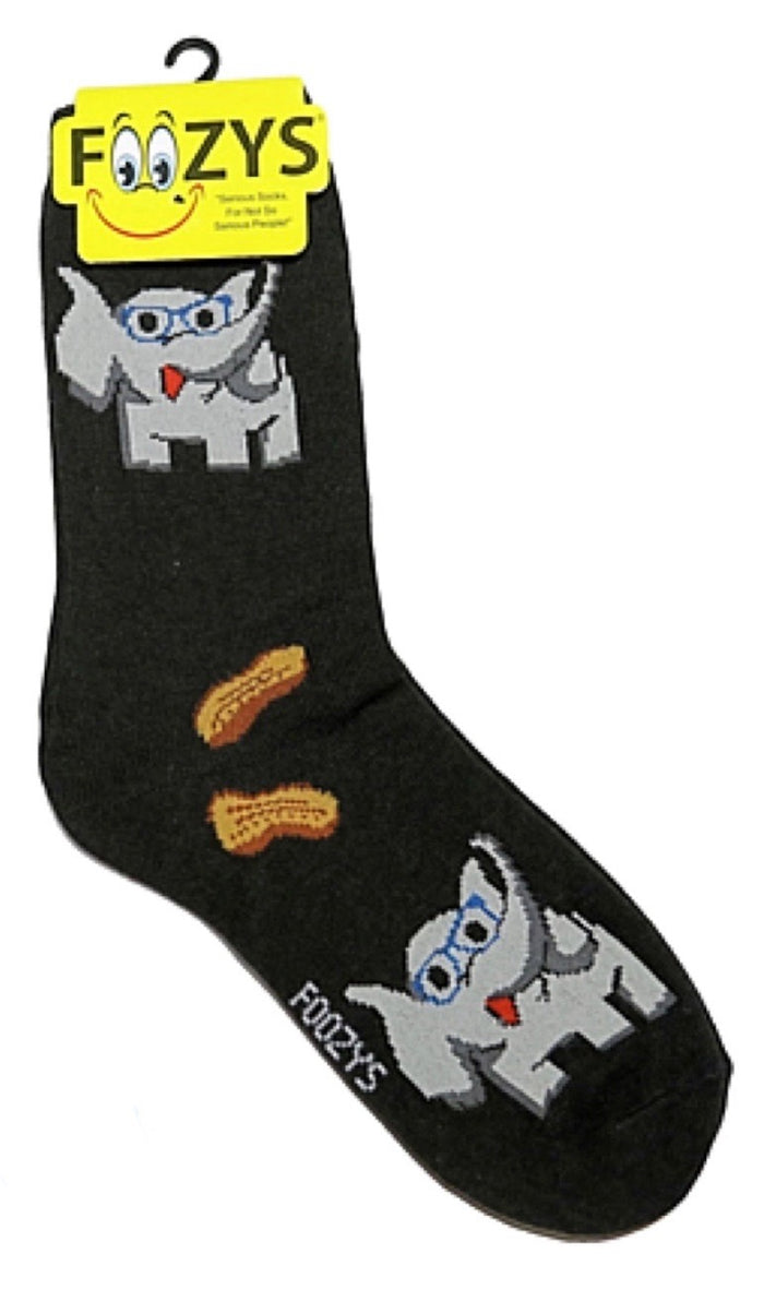 FOOZYS Brand Ladies PROFESSOR ELEPHANT Socks With PEANUTS