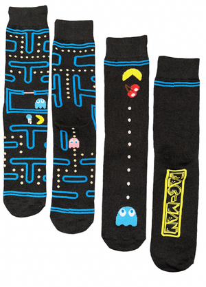 PAC-MAN VIDEO GAME Men’s 2 Pair Of Socks GHOSTS, CHERRIES - Novelty Socks And Slippers