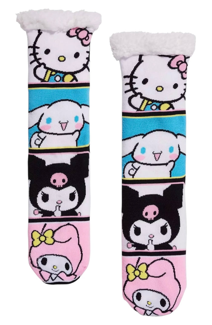 SANRIO HELLO KITTY Ladies Sherpa Lined Gripper Bottom Slipper Socks