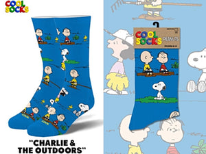 PEANUTS Unisex CHARLIE BROWN & THE OUTDOORS Socks COOL SOCKS Brand - Novelty Socks for Less