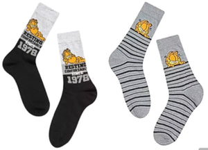 GARFIELD & ODIE Men’s 2 Pair of Socks RESTING COMFORTABLY SINCE 1978 - Novelty Socks for Less