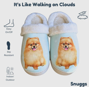 SNUGGS Memory Foam POMERANIAN Dog Non Slip Slippers By E&S Pets (Choose Size)