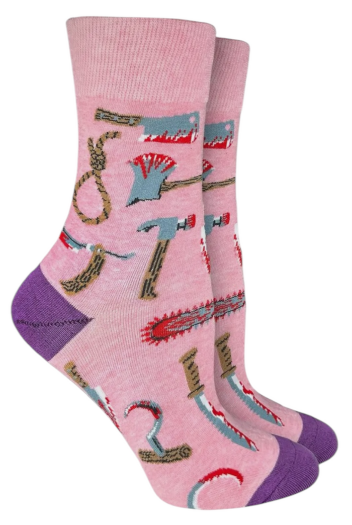 GOOD LUCK SOCK Brand Ladies HALLOWEEN Socks BLOODY WEAPONS