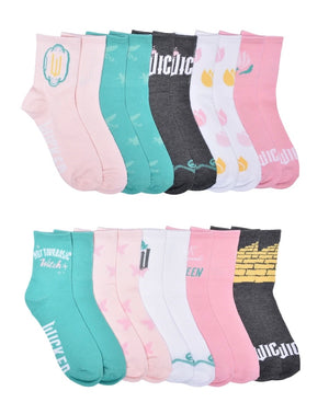 WICKED The Movie Ladies 10 Pair Of Shortie Crew Socks ‘Not Your Basic Witch’ - Novelty Socks And Slippers