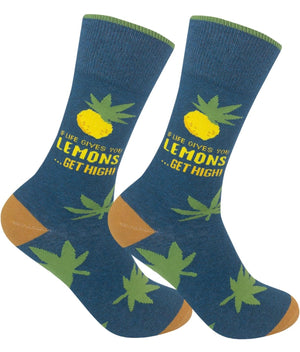 WHEN LIFE GIVES YOU LEMONS…GET HIGH Adult Unisex MARIJUANA Socks FUNATIC Brand - Novelty Socks And Slippers