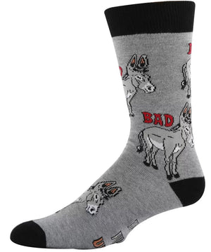OOOH YEAH Brand Men’s DONKEY Socks ‘IN A WORLD FULL OF UNICORNS BE A BAD ASS’ - Novelty Socks And Slippers