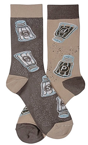 PRIMITIVES BY KATHY Unisex SALT & PEPPER Mismatched Socks - Novelty Socks for Less