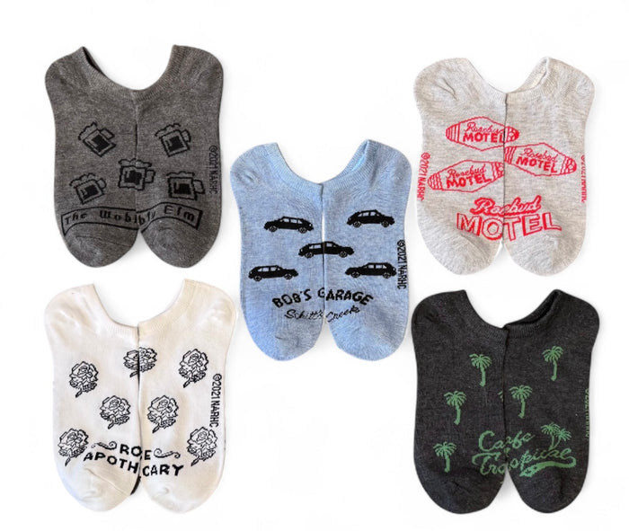 SCHITT’S CREEK TV SHOW Ladies 5 Pair Of No Show Socks 'ROSE APOTHECARY'