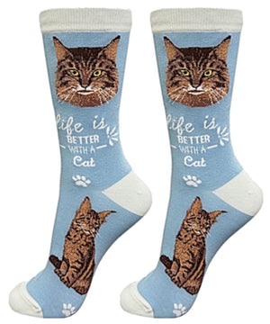 MAINE COON Cat Unisex Socks By E&S Pets CHOOSE SOCK DADDY, LIFE IS BETTER - Novelty Socks for Less