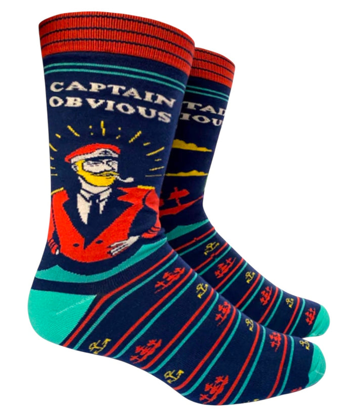 GROOVY THINGS Co. Brand Men’s CAPTAIN OBVIOUS Socks