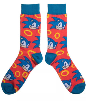 SONIC THE HEDGEHOG Men’s Socks With RINGS BIOWORLD Brand