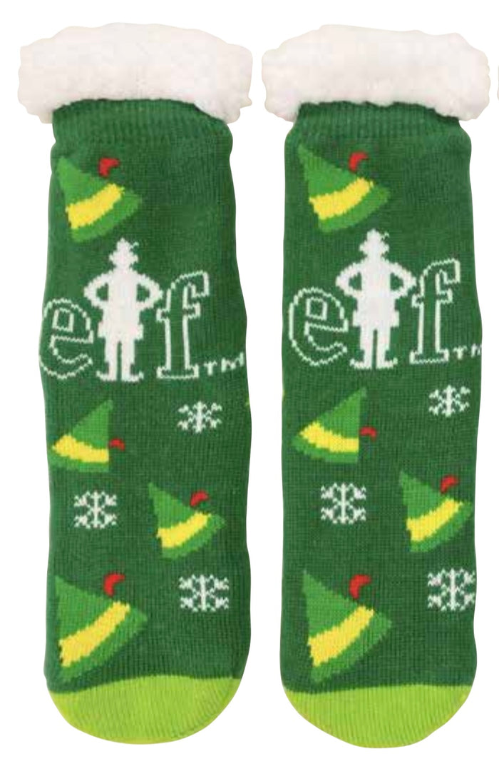 ELF The Movie Ladies CHRISTMAS Sherpa Lined Gripper Bottom Slipper Socks