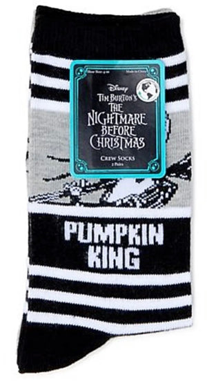 DISNEY NIGHTMARE BEFORE CHRISTMAS Ladies 2 Pair Of Socks ‘PUMPKIN KING’