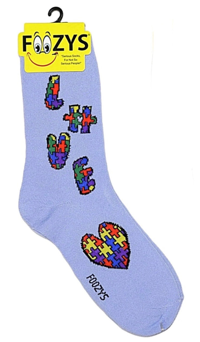 FOOZYS Brand Ladies AUTISM Socks LOVE PUZZLE PIECES