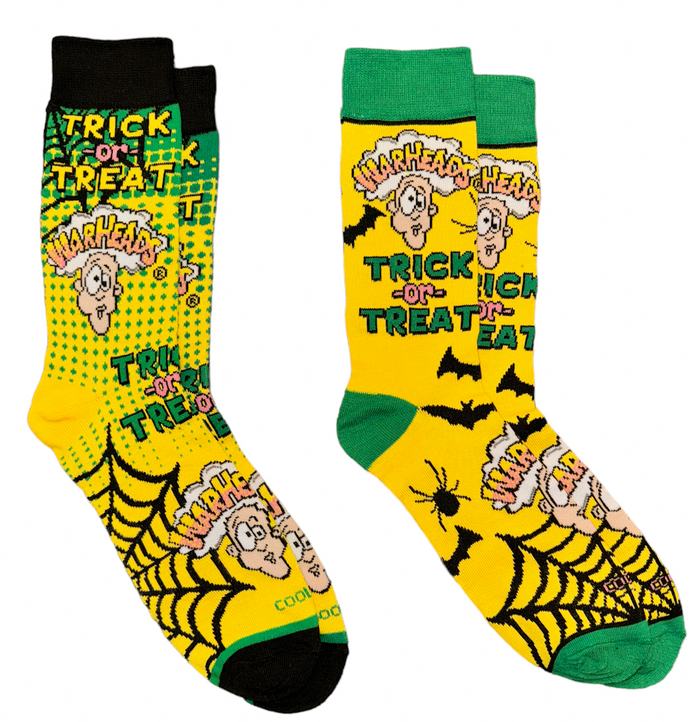 WARHEADS CANDY Men’s 2 Pair Of HALLOWEEN Socks ‘TRICK OR TREAT’ COOL SOCKS Brand