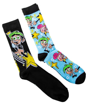 Nickelodeon The FAIRLY ODDPARENTS Men’s 2 Pair Of Socks Timmy Turner, Wanda - Novelty Socks And Slippers