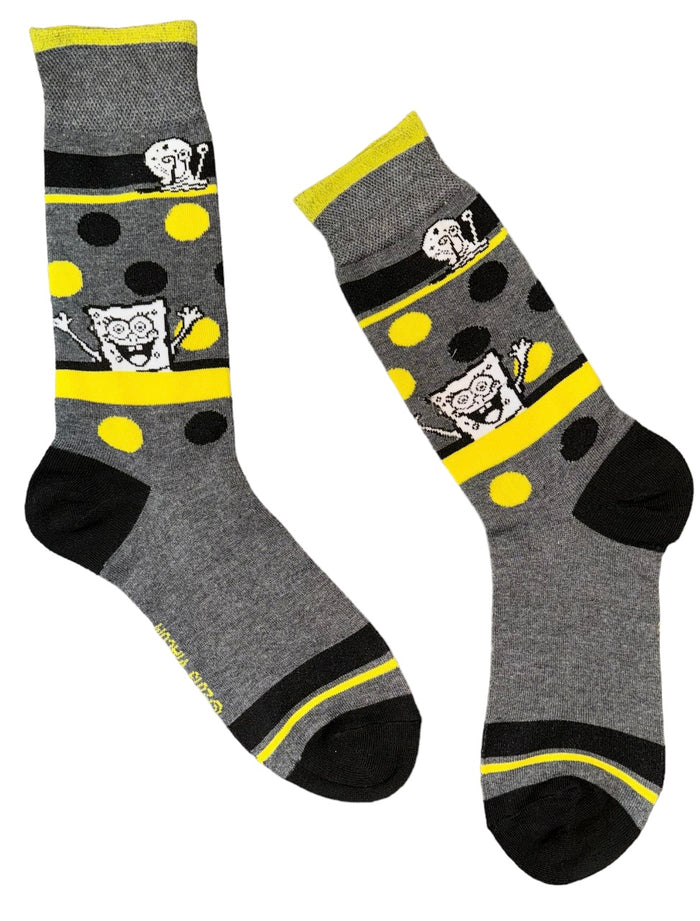 SPONGEBOB SQUAREPANTS Men’s Socks DOODLE BOB & GARY THE SNAIL